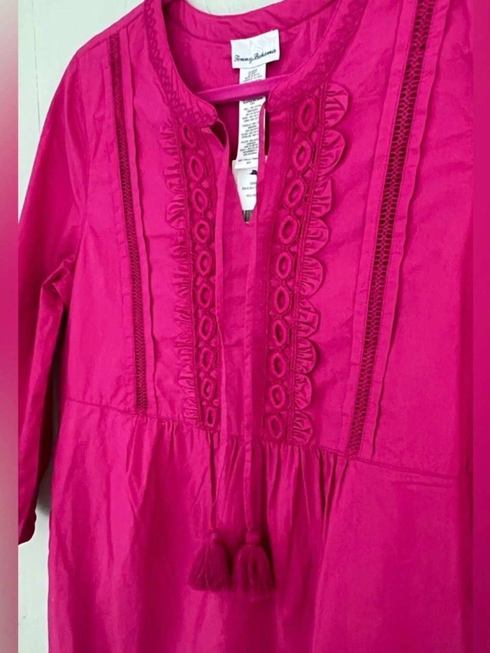 Tommy Bahama
Salina Key Poplin Split Neck Dress Tunic  hot pink XS tall - Picture 4 of 8